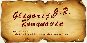 Gligorije Romanović vizit kartica